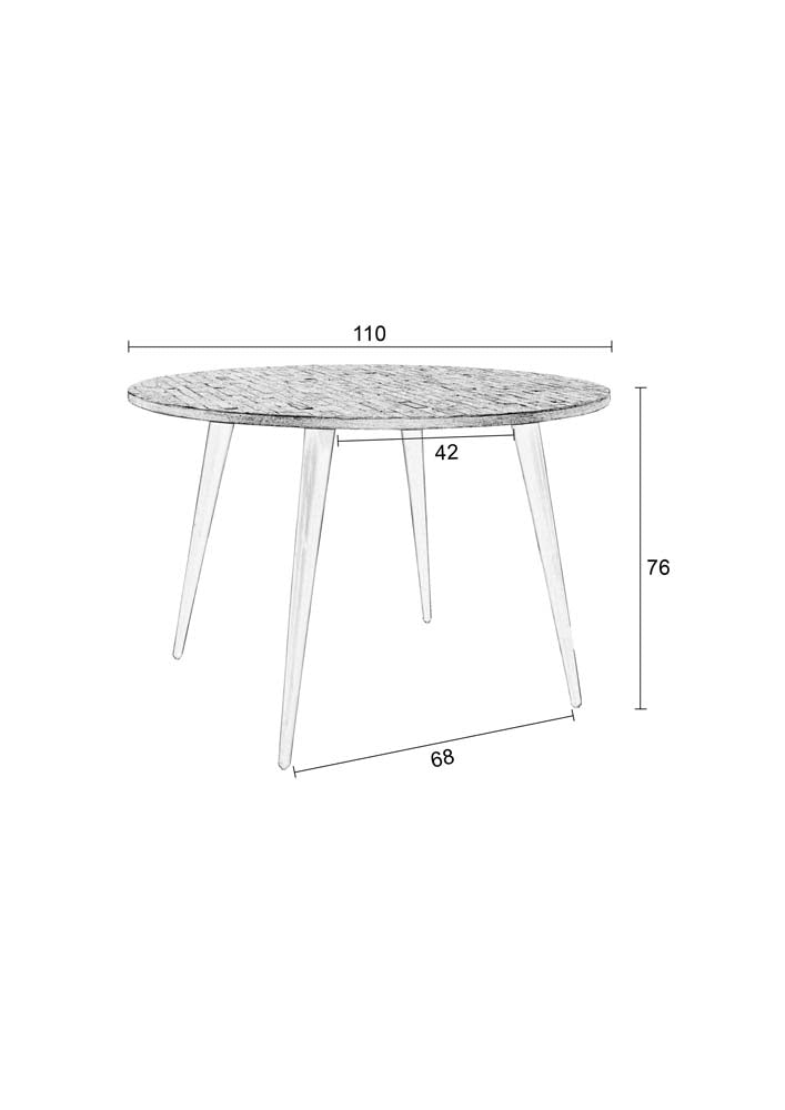 Mo Tisch Ø110 cm Braun - Voelpe