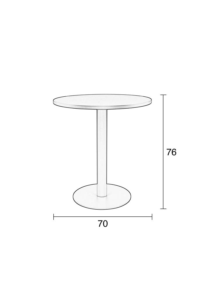 Metsu Bistrotisch Partytisch Ø 70 cm Weiß - Voelpe