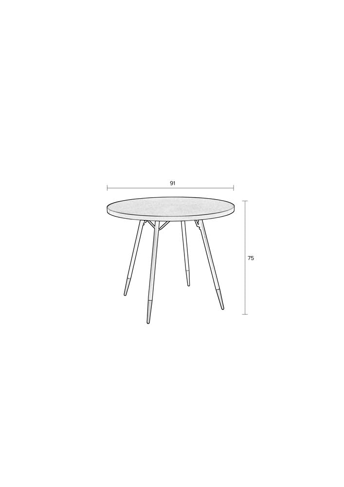 Denise Tisch rund Ø 91 cm Braun