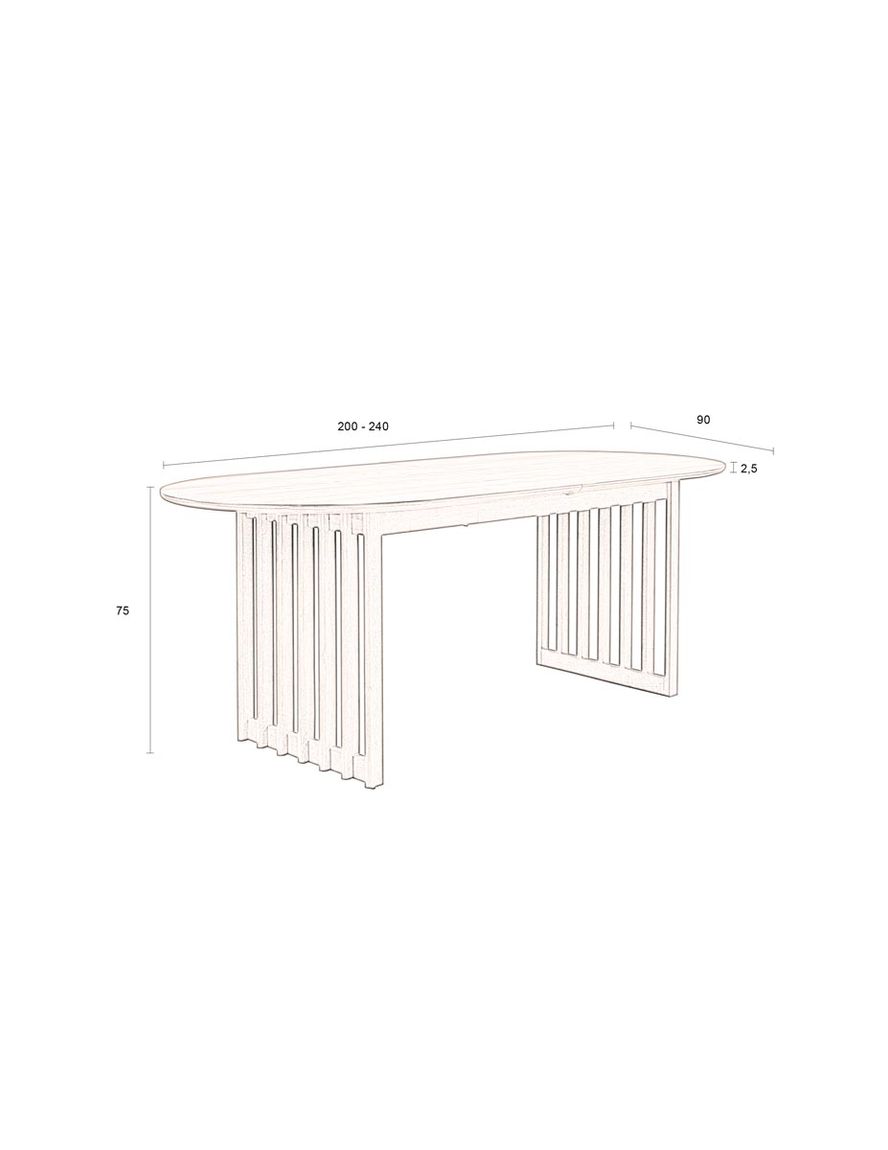 Barlet Esstisch ausziehbar 200/240 x 90 cm Braun