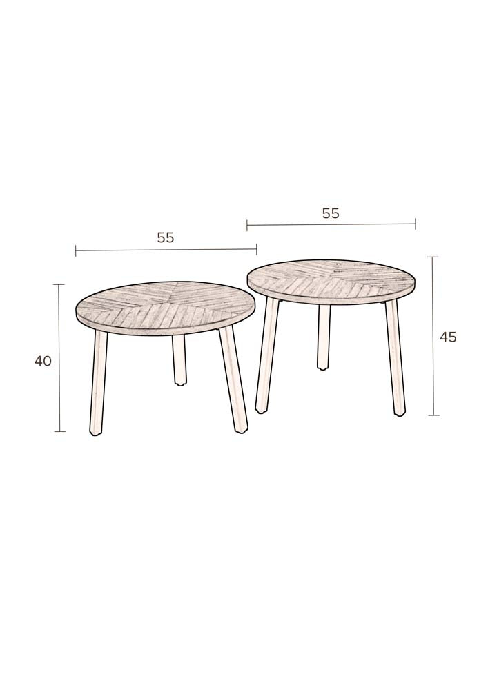 Mundu Kaffeetisch Teakholz Braun - Voelpe