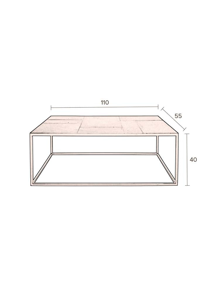 Lee Kaffeetisch 110 x 55 cm (BxT) Braun - Voelpe