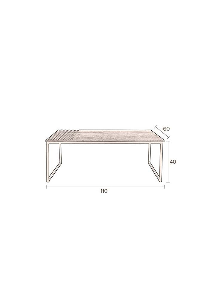 Randi Kaffeetisch Mangowood massiv Braun - Voelpe