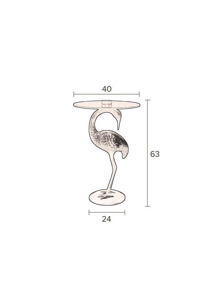 Crane Beistelltisch Glas Schwarz - Voelpe