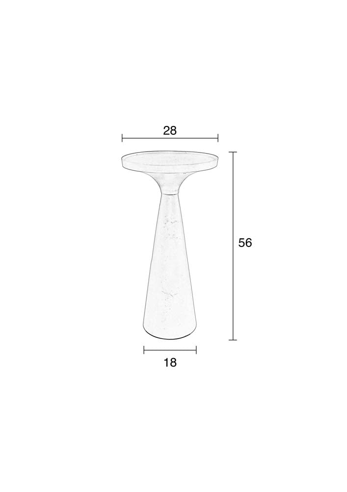 Floss Beistelltisch Ø 28cm Weiß - Voelpe