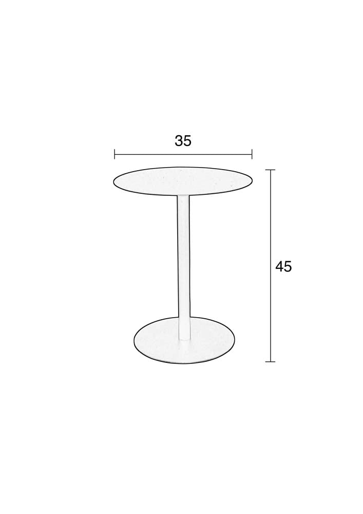 Snow Beistelltisch rund Ø 35 cm Schwarz - Voelpe