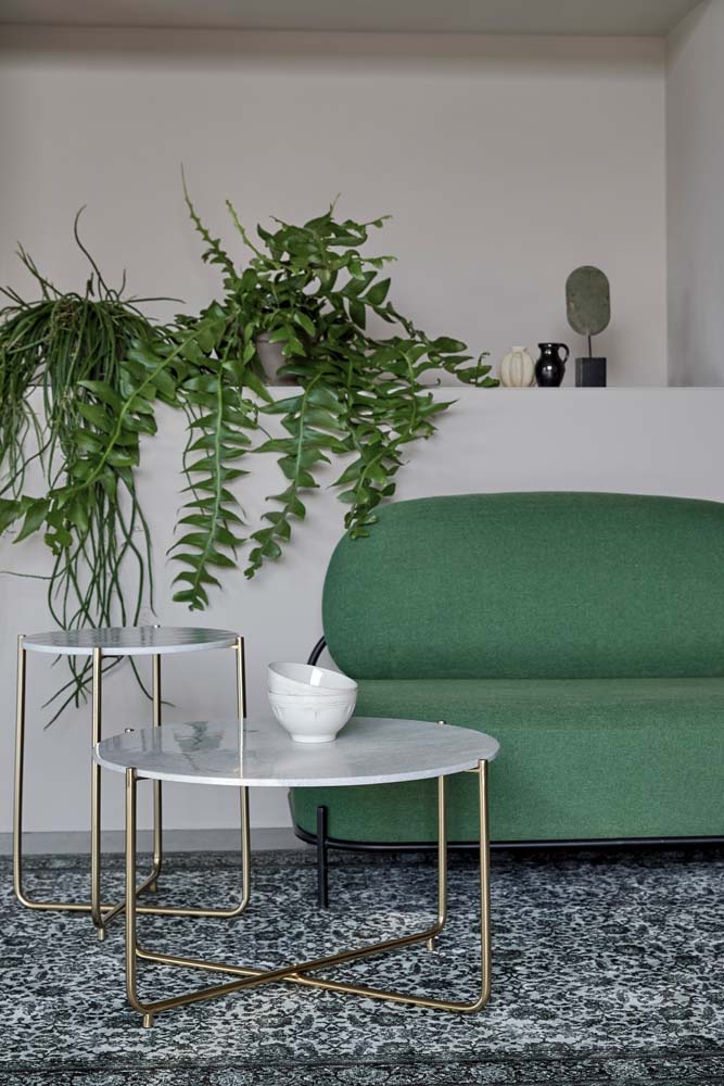 Timpa Marble Couchtisch Ø70cm Marmor Weiß