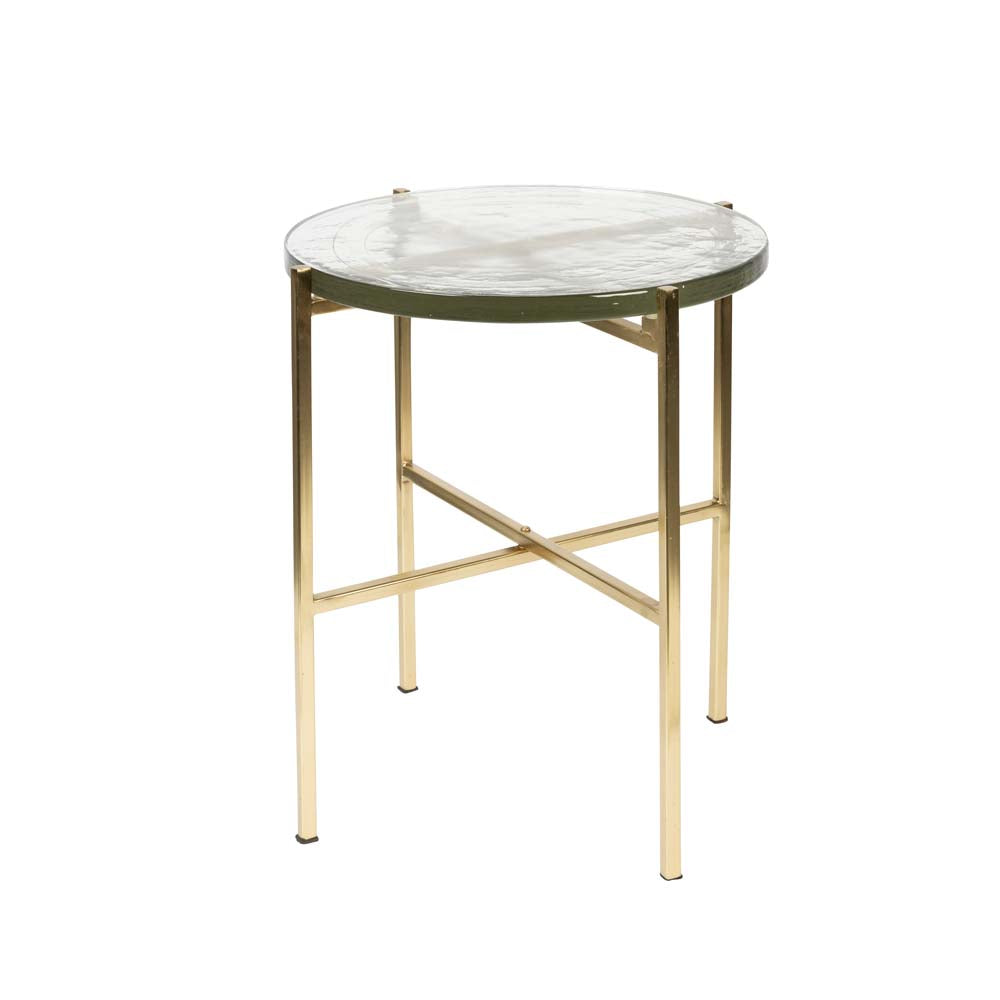 Vidrio Beistelltisch Ø40cm Gold - Voelpe