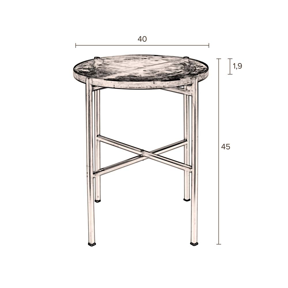 Vidrio Beistelltisch Ø40cm Gold - Voelpe