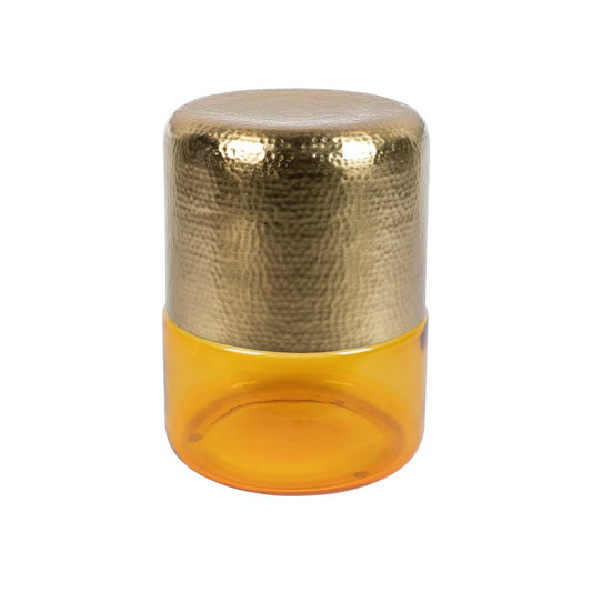 Cave Beistelltisch Ø35cm Gold / Bernstein