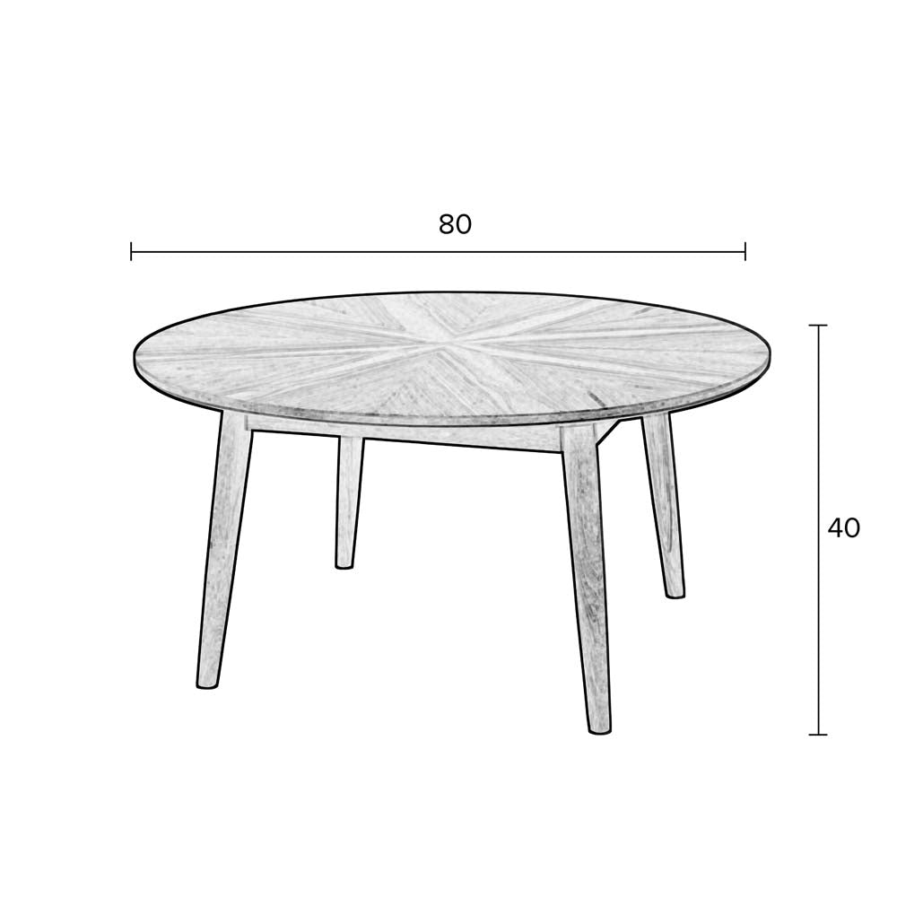 Fabio Couchtisch Ø80cm Natur - Voelpe