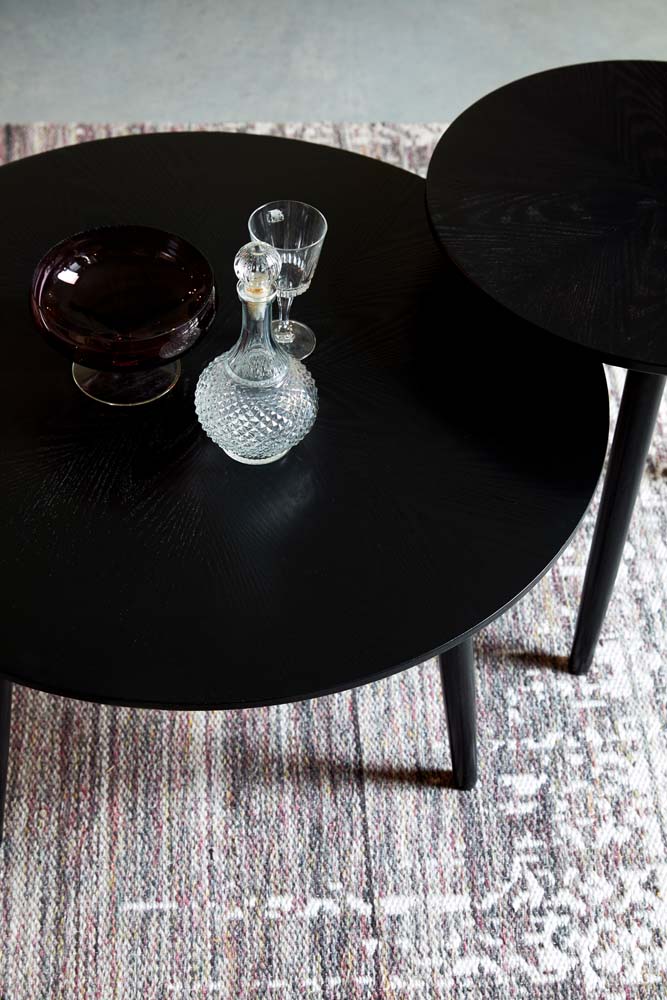 Fabio Couchtisch Ø80cm Schwarz - Voelpe