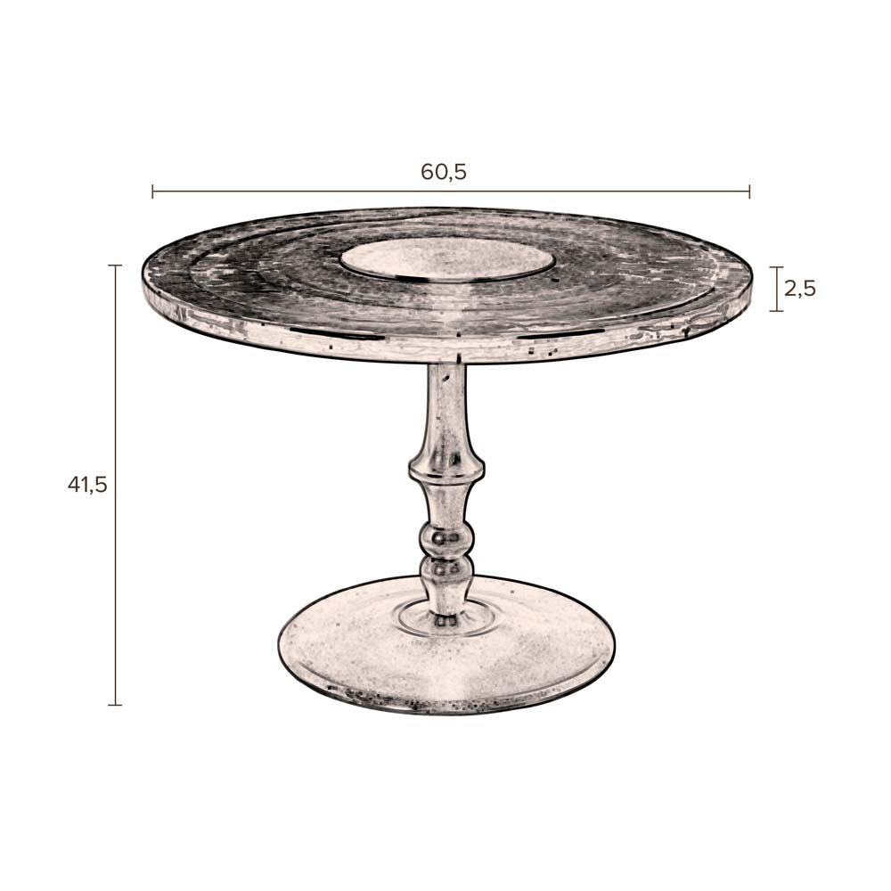 Sue Couchtisch Ø60,5cm Messing - Voelpe