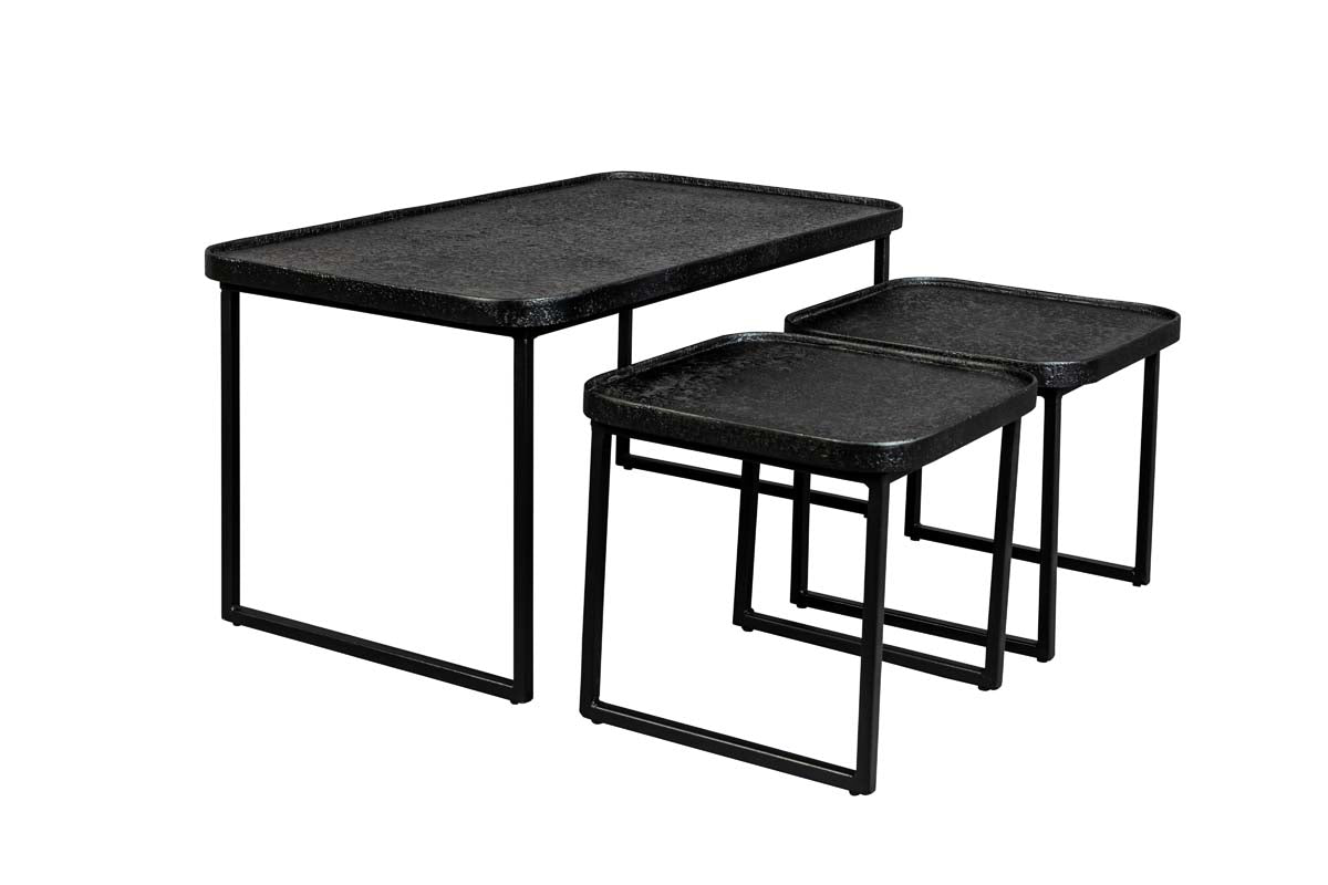 Winston 3-teiliges Couchtisch Set Schwarz - Voelpe