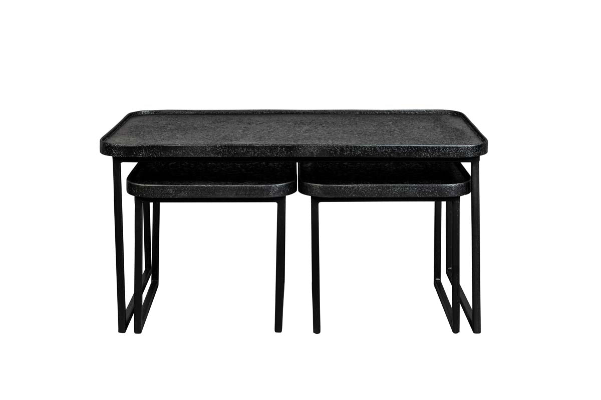 Winston 3-teiliges Couchtisch Set Schwarz - Voelpe