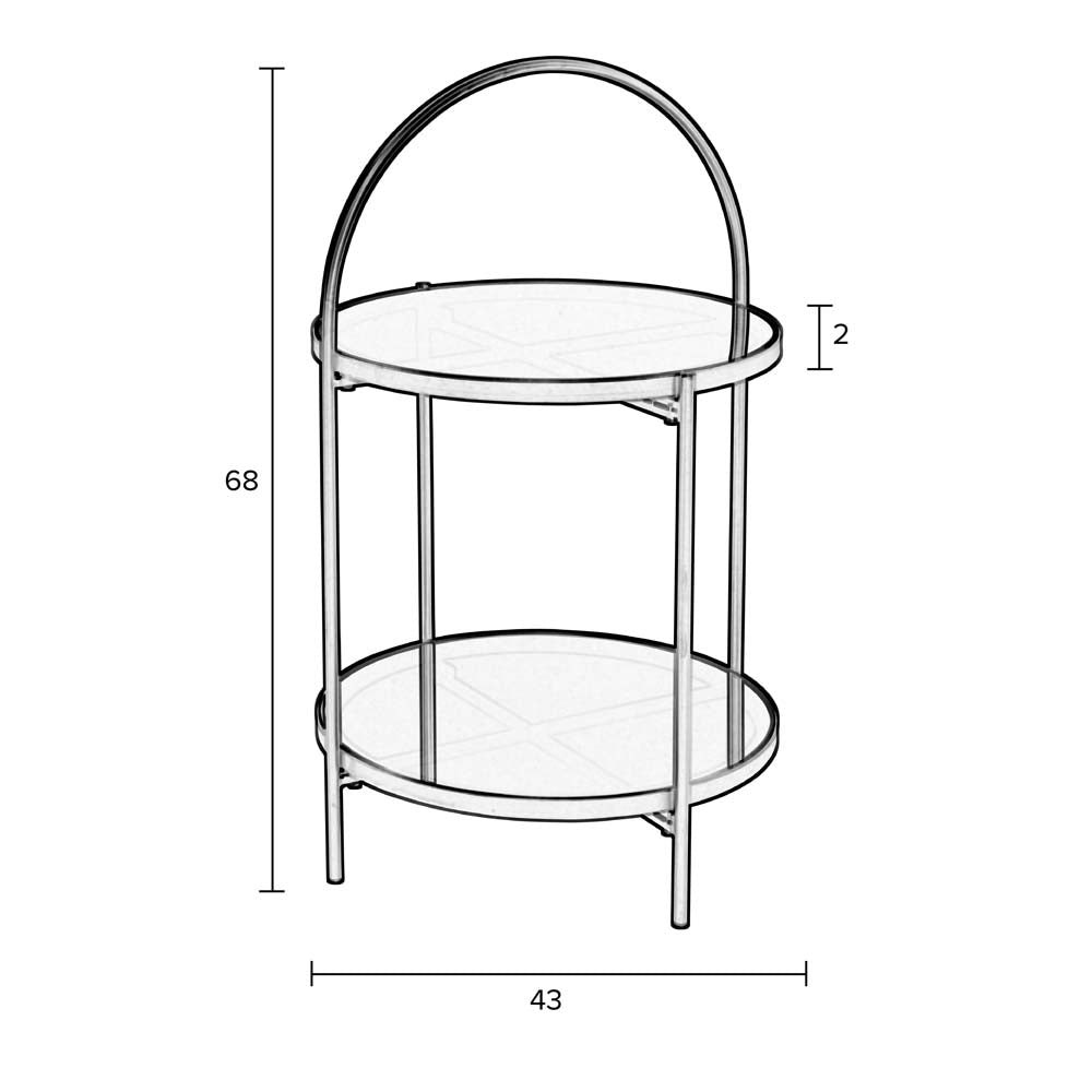 Maeve Beistelltisch Ø43cm Messing / Schwarz - Voelpe