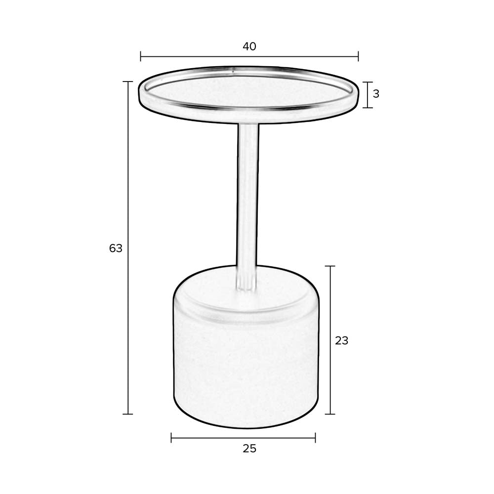 Milo Beistelltisch Ø40cm Schwarz - Voelpe