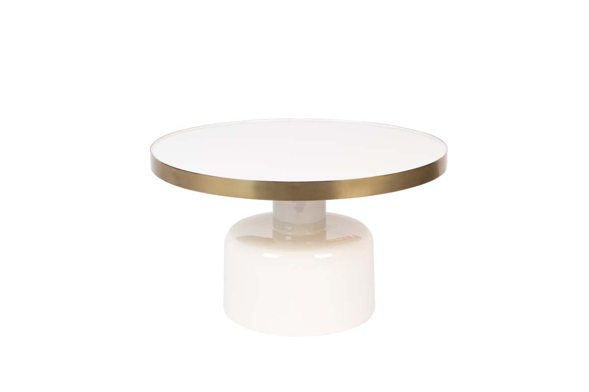 Glam Couchtisch Ø60 cm Weiß