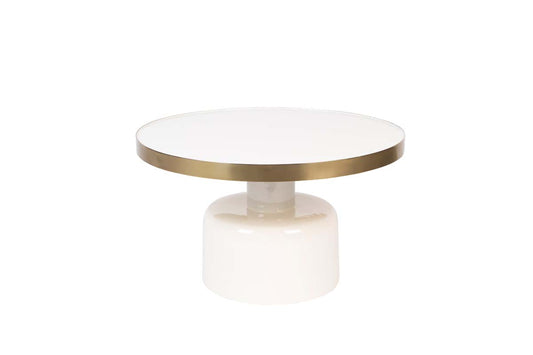Glam Couchtisch Ø60 cm Weiß