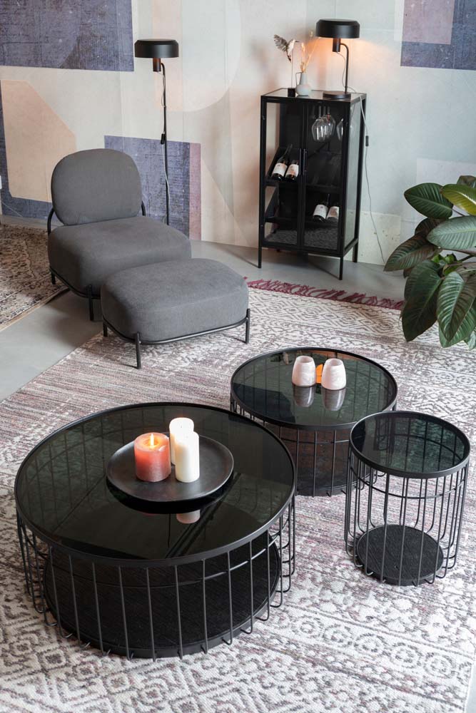 Lance Couchtisch Ø60cm Schwarz