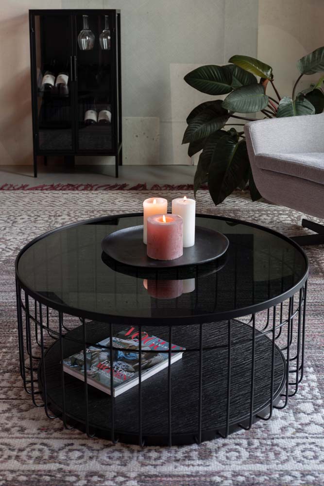 Lance Couchtisch Ø80cm Schwarz