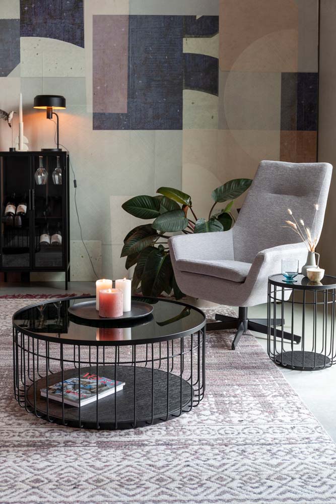 Lance Couchtisch Ø80cm Schwarz