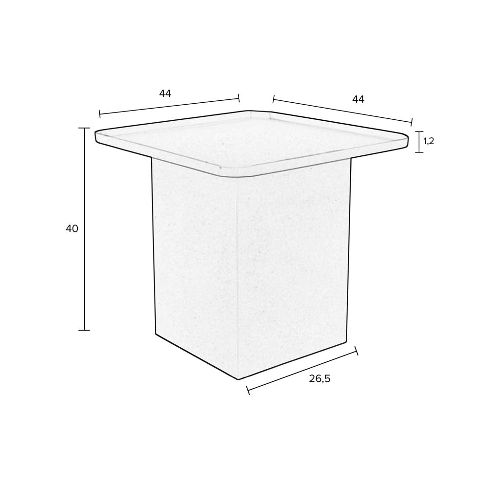 Sverre Beistelltisch quadratisch 44x44cm Beige