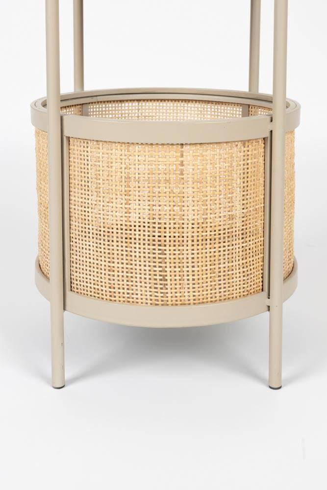 Makoto Beistelltisch Ø30cm mit Rattan Taupe - Voelpe