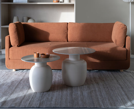 Karula Beistelltisch Keramik Beige