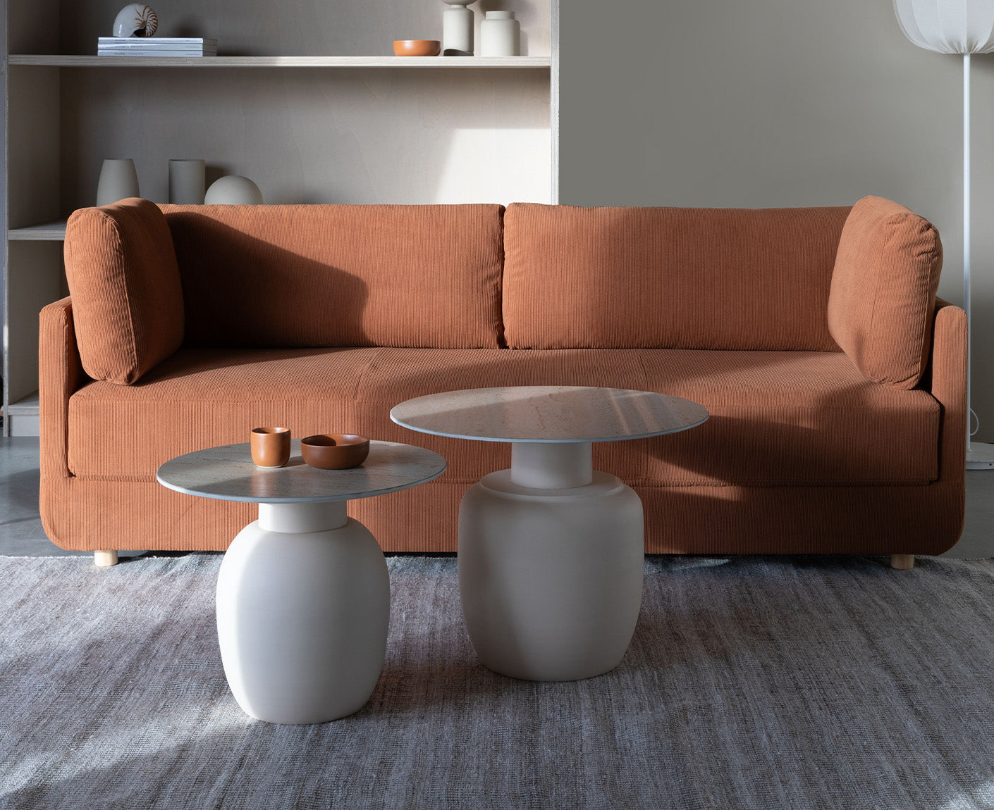 Karula Beistelltisch Keramik Beige