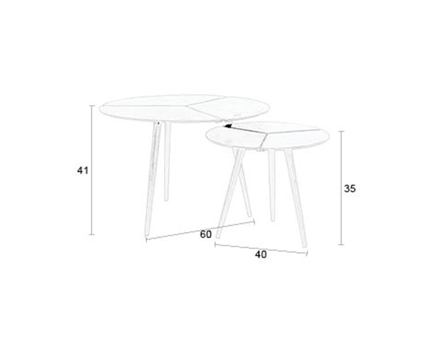 Kourdebour Beistelltisch 2er Set Schwarz