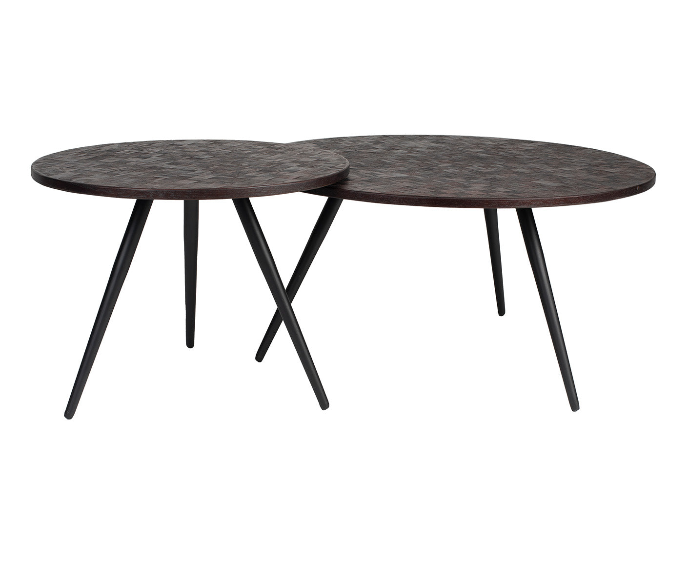 Webster Couchtisch Teak / Schwarz 2-er Set