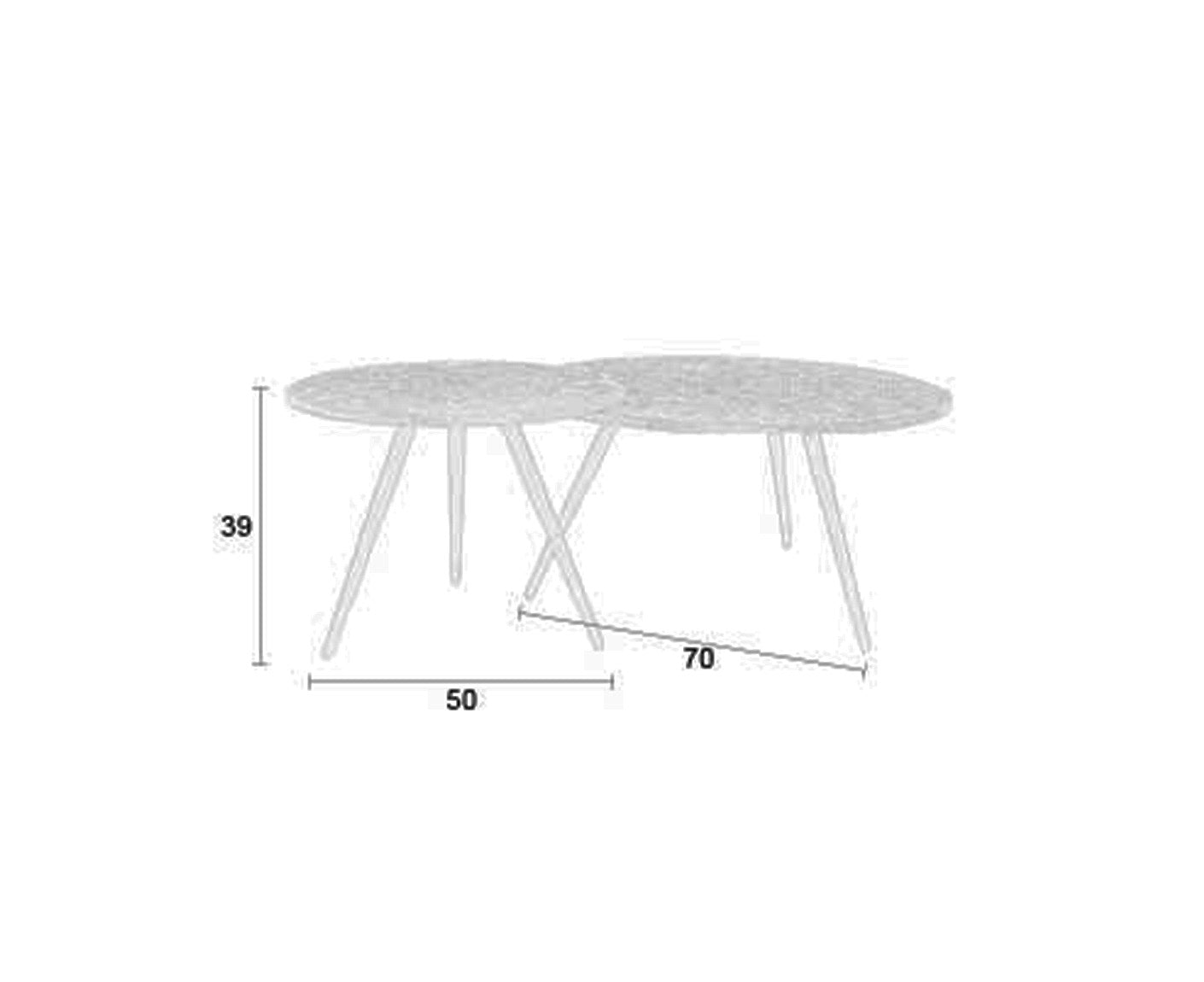 Webster Couchtisch Teak / Schwarz 2-er Set