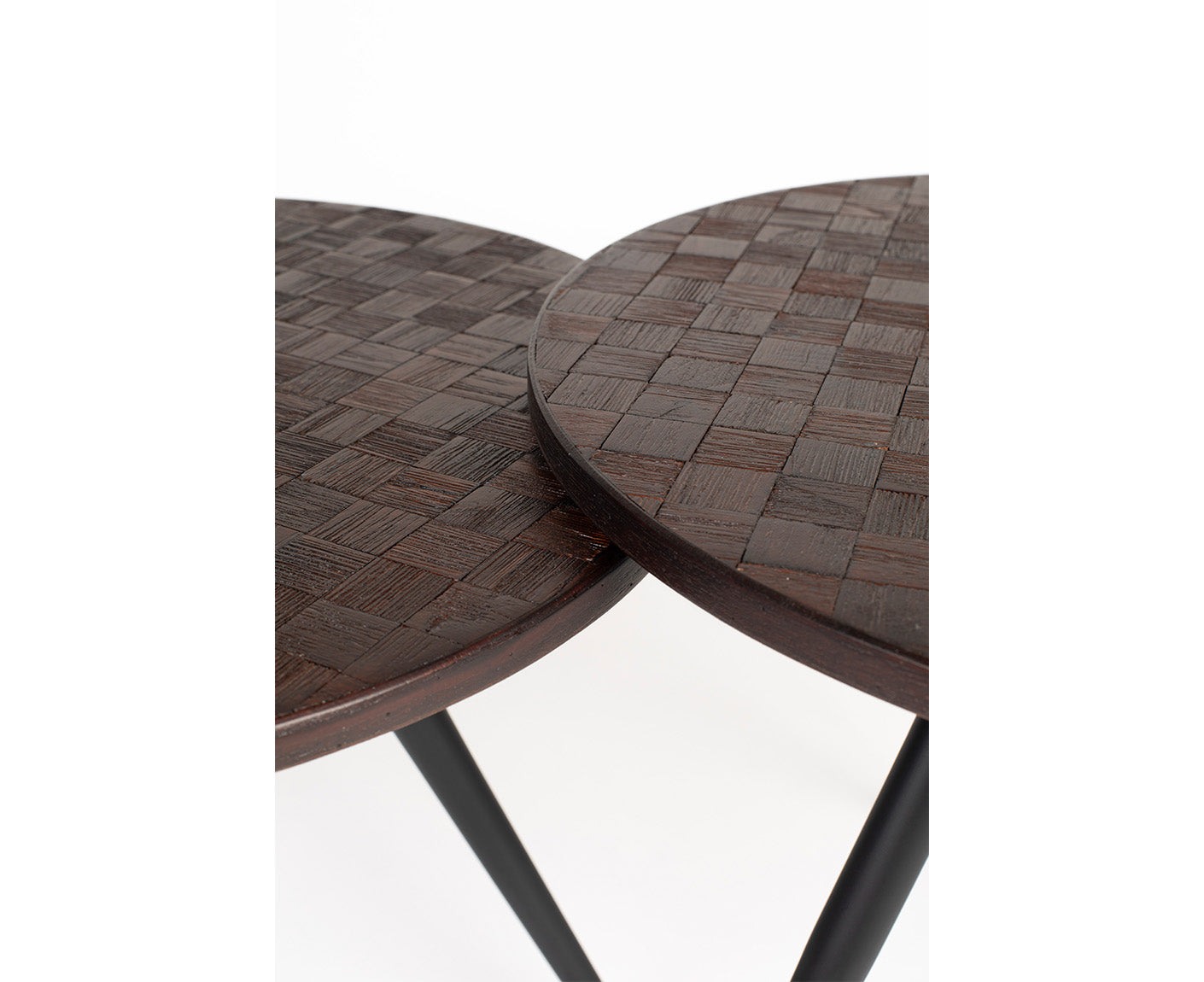 Webster Couchtisch Teak / Schwarz 2-er Set