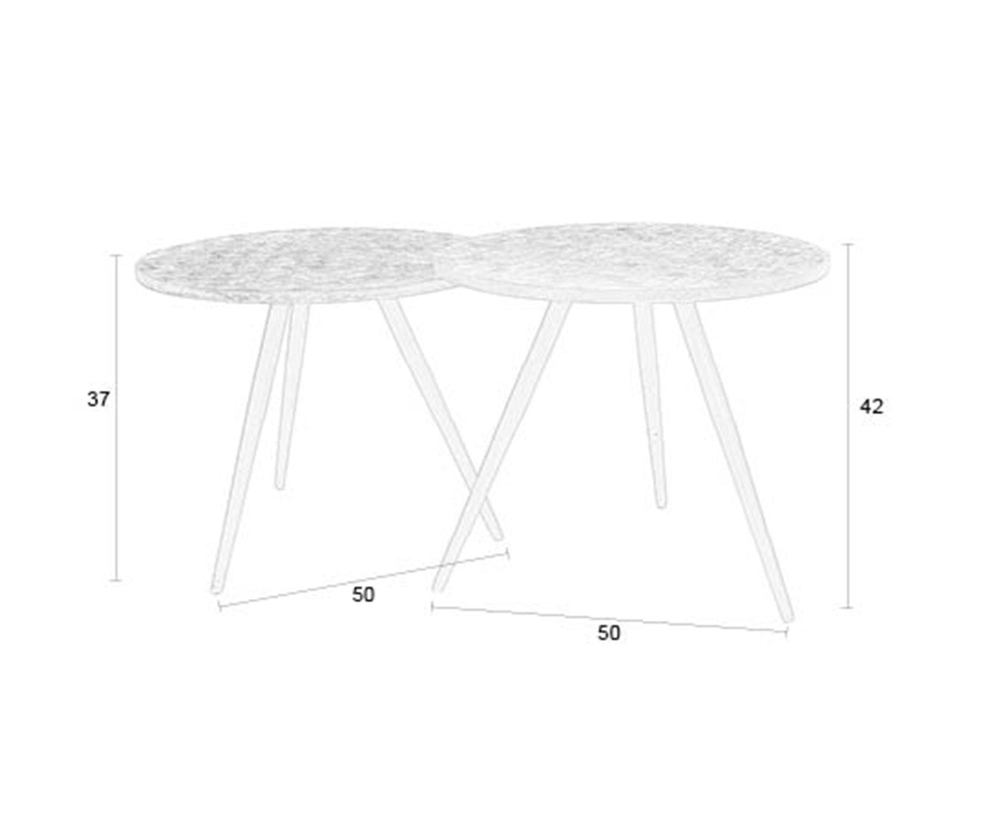 Webster Couchtisch Teak / Schwarz 2-er Set