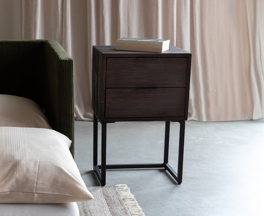 Webster Nachttisch Teak / Schwarz