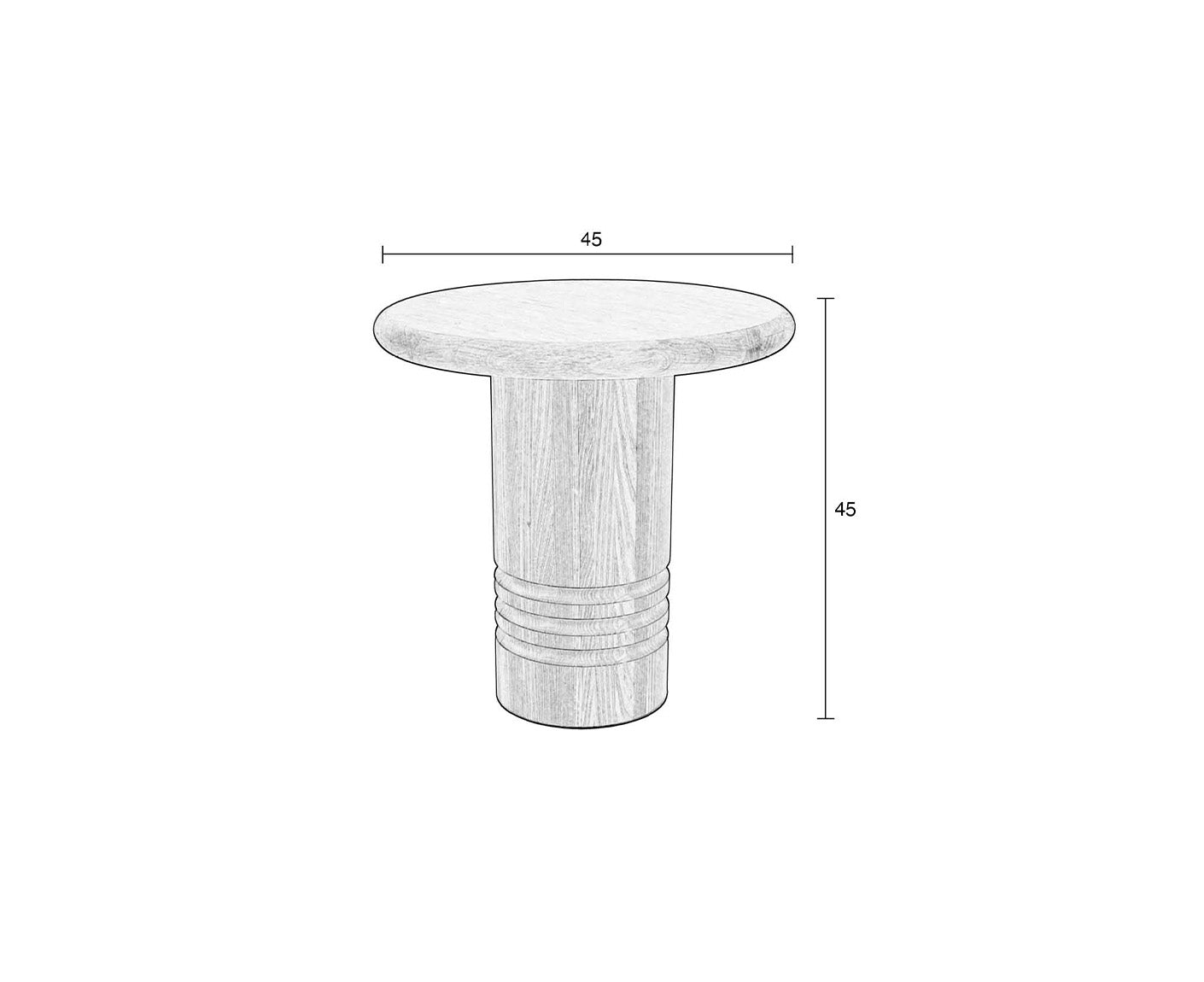 Chunk Beistelltisch Ø 45 cm Eichenfurnier