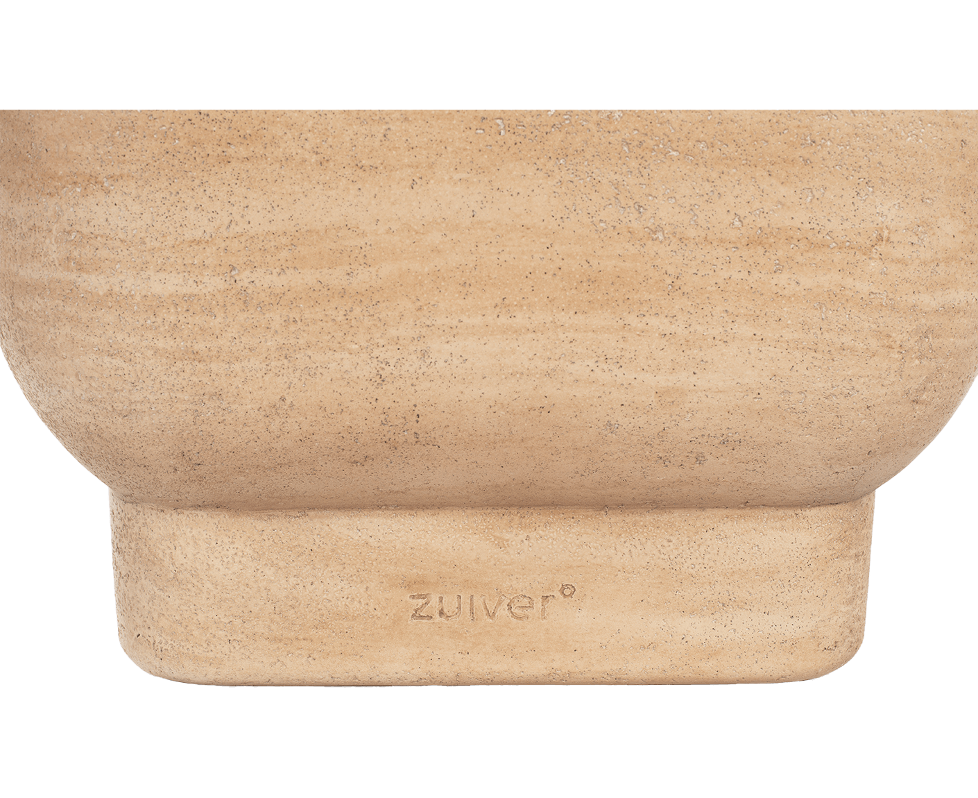 Noble Beistelltisch Eckig Beton / Beige-Travertin