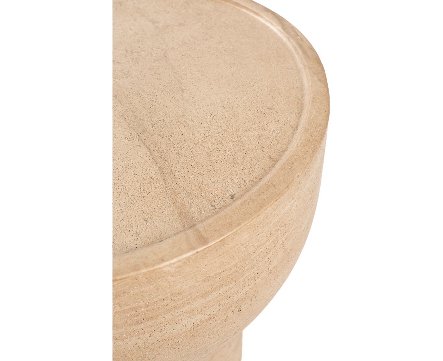 Noble Beistelltisch Oval Beton / Beige-Travertin