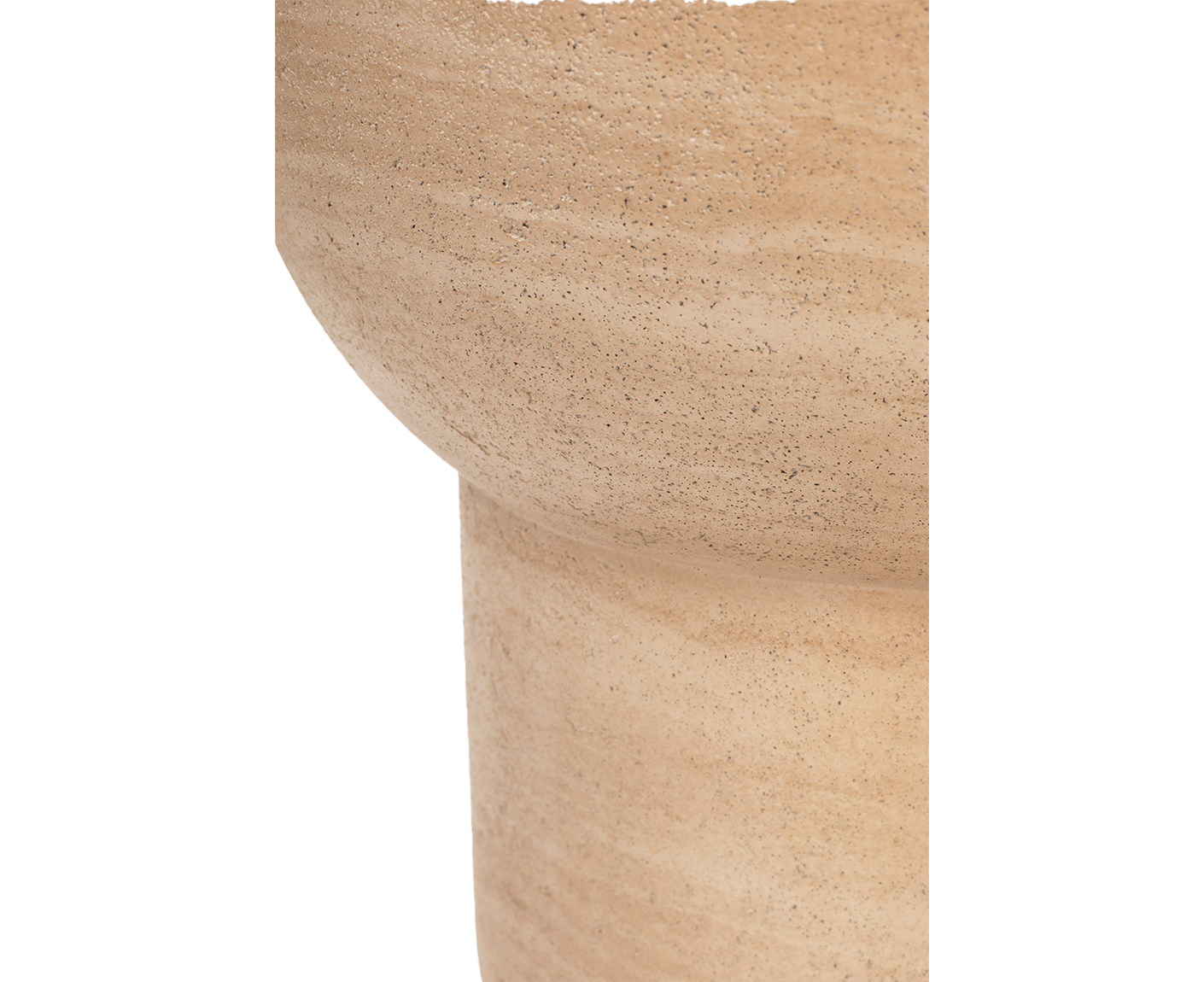 Noble Beistelltisch Oval Beton / Beige-Travertin