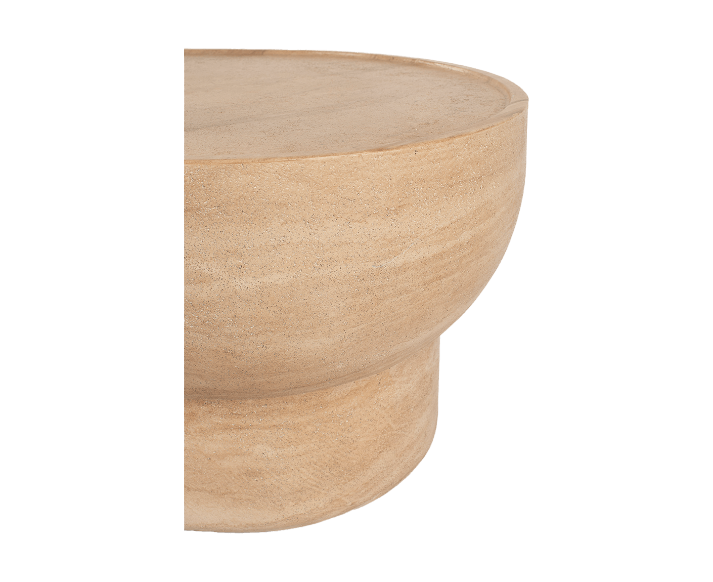 Noble Couchtisch Oval 100 x 50 cm Beton / Beige-Travertin