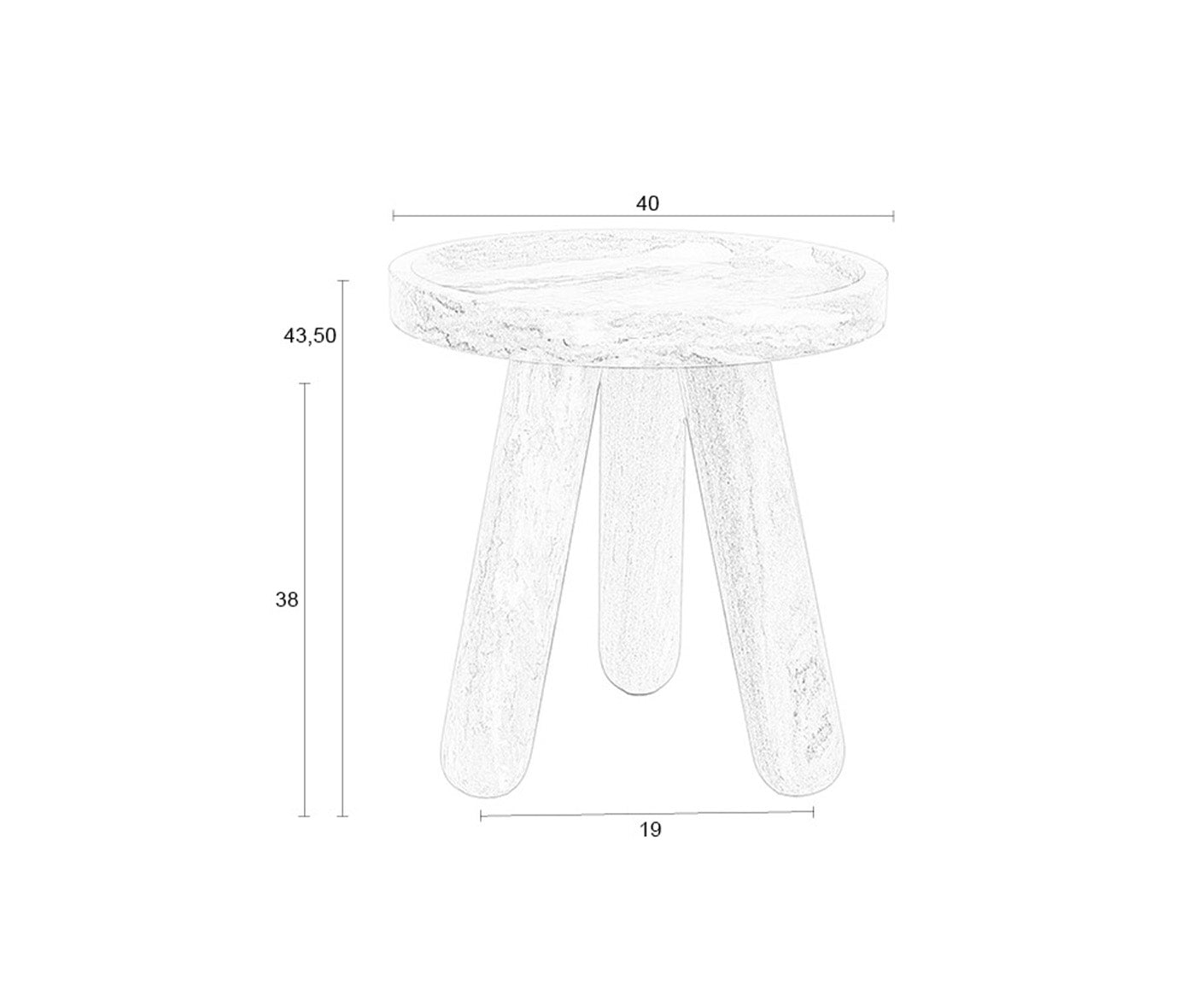 Cosmopolitan Beistelltisch Ø 40 cm Marmor Grau / Braun