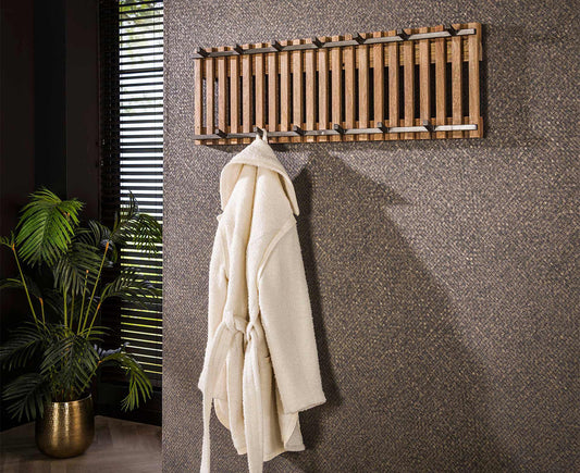 Wandgarderobe breit Mango Massivholz Sand