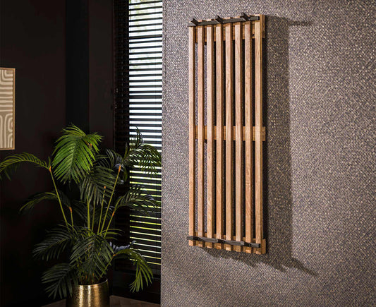 Wandgarderobe hoch Mango Massivholz Sand