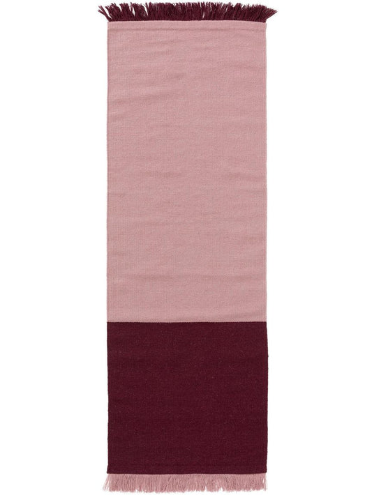 Wollteppich / Läufer Blok 70x200 cm Rosa /  Dunkelrot
