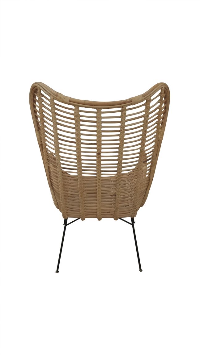 RATTAN Sessel Natur/ Antikschwarz - Voelpe