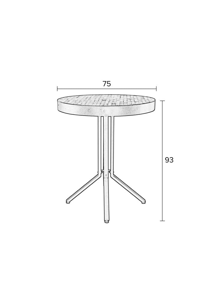 Maze Thekentisch Teakholz rund Braun - Voelpe