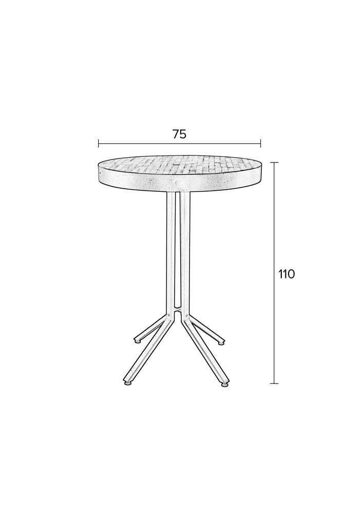 Maze Bartisch rund Schwarz - Voelpe