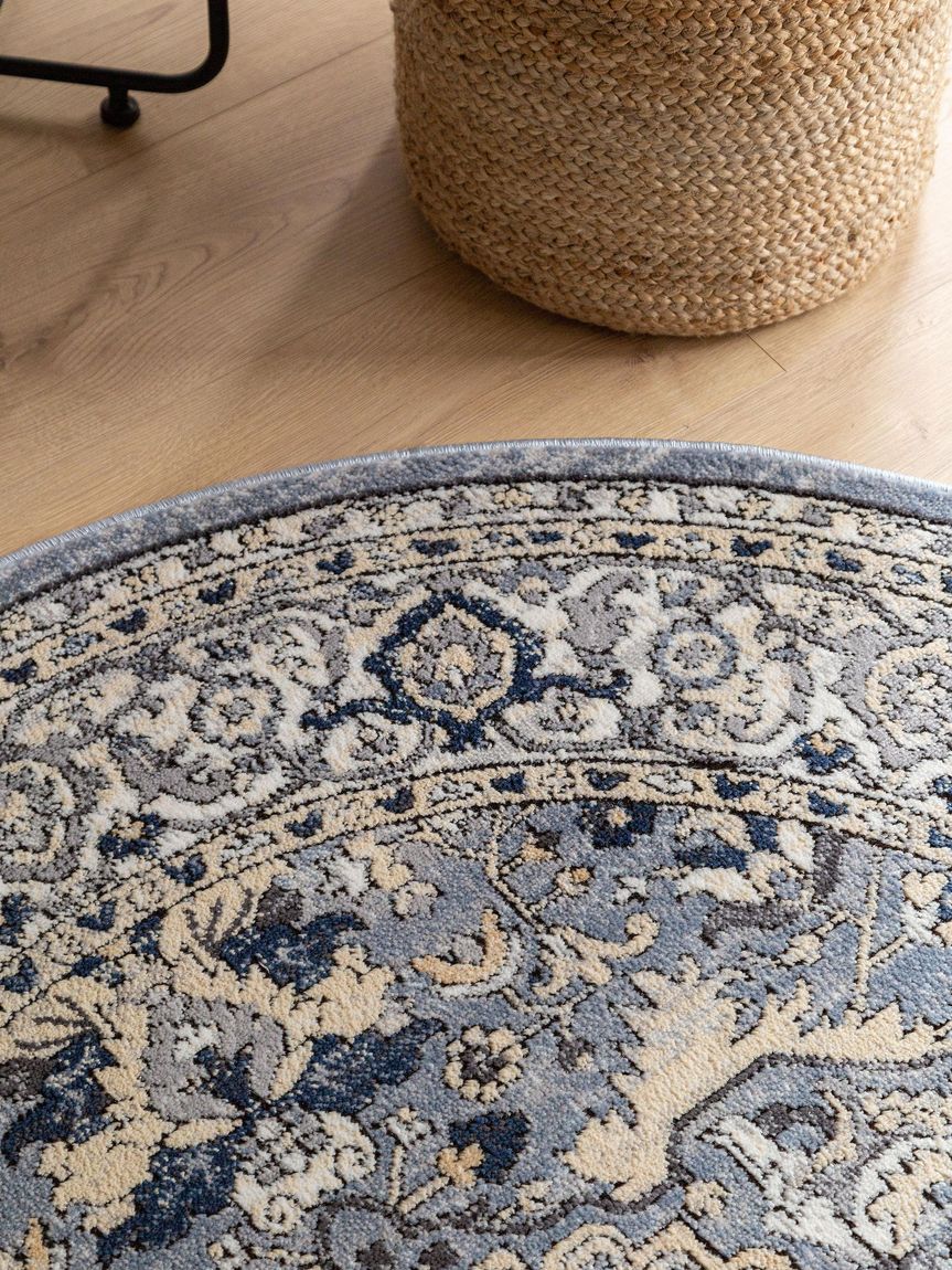 Teppich Sinan Ø 160 cm rund Dunkelgrau