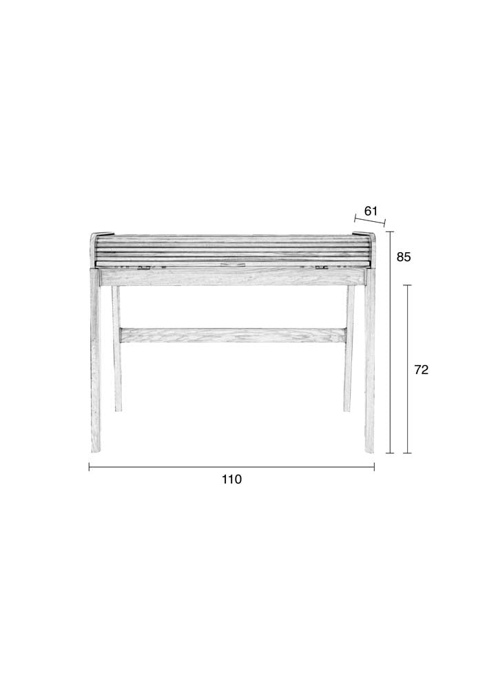 Barbier Schreibtisch 105,5 x 39,5 cm Walnuss - Voelpe